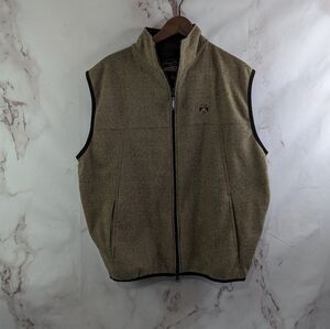 Straight Down Clothing Co Vest Mens Large Brown Tan Zip Fleece Jacket